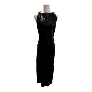 Zara Black Satin Slip Midi Dress 💃  Size Medium 🖤